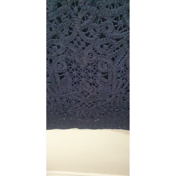 Lilly Pulitzer Jamie Knit Crochet Shift Dress In Navy Blue Sz MEDIUM  $248 - Picture 5 of 9